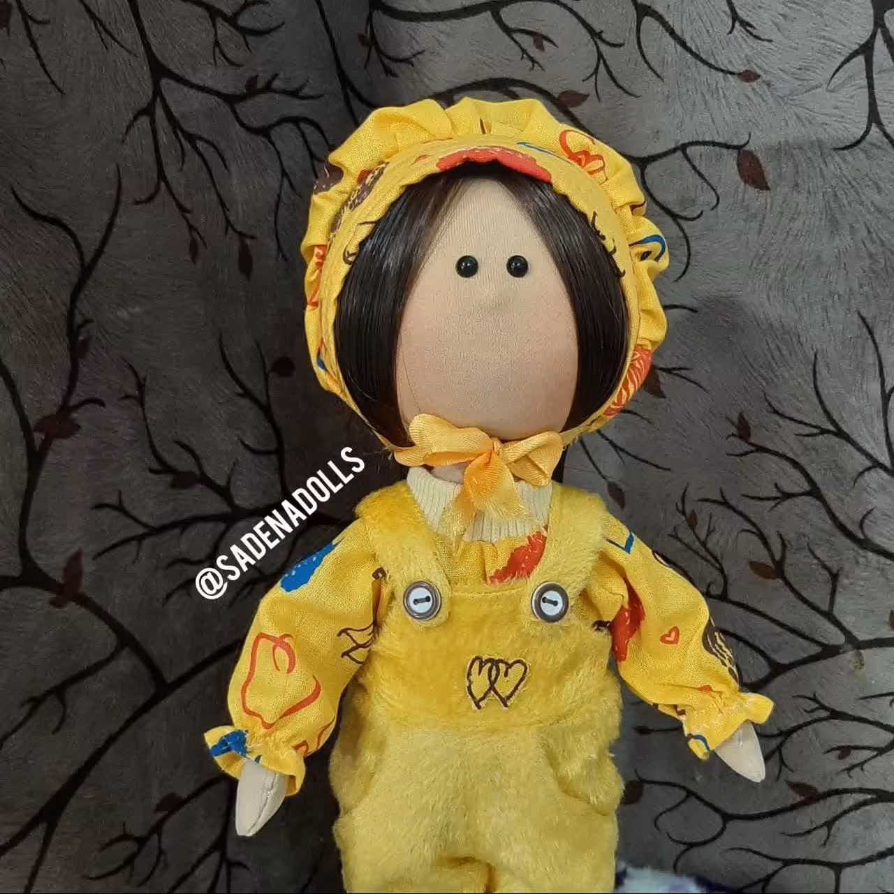 عروسک دستساز باحجاب - مدل گلدونه زرد