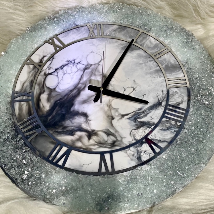 ساعت دیواری کریستال رزینی
