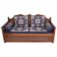 شاهنشین ترمه زرکدار 5 تکه سرمه ای