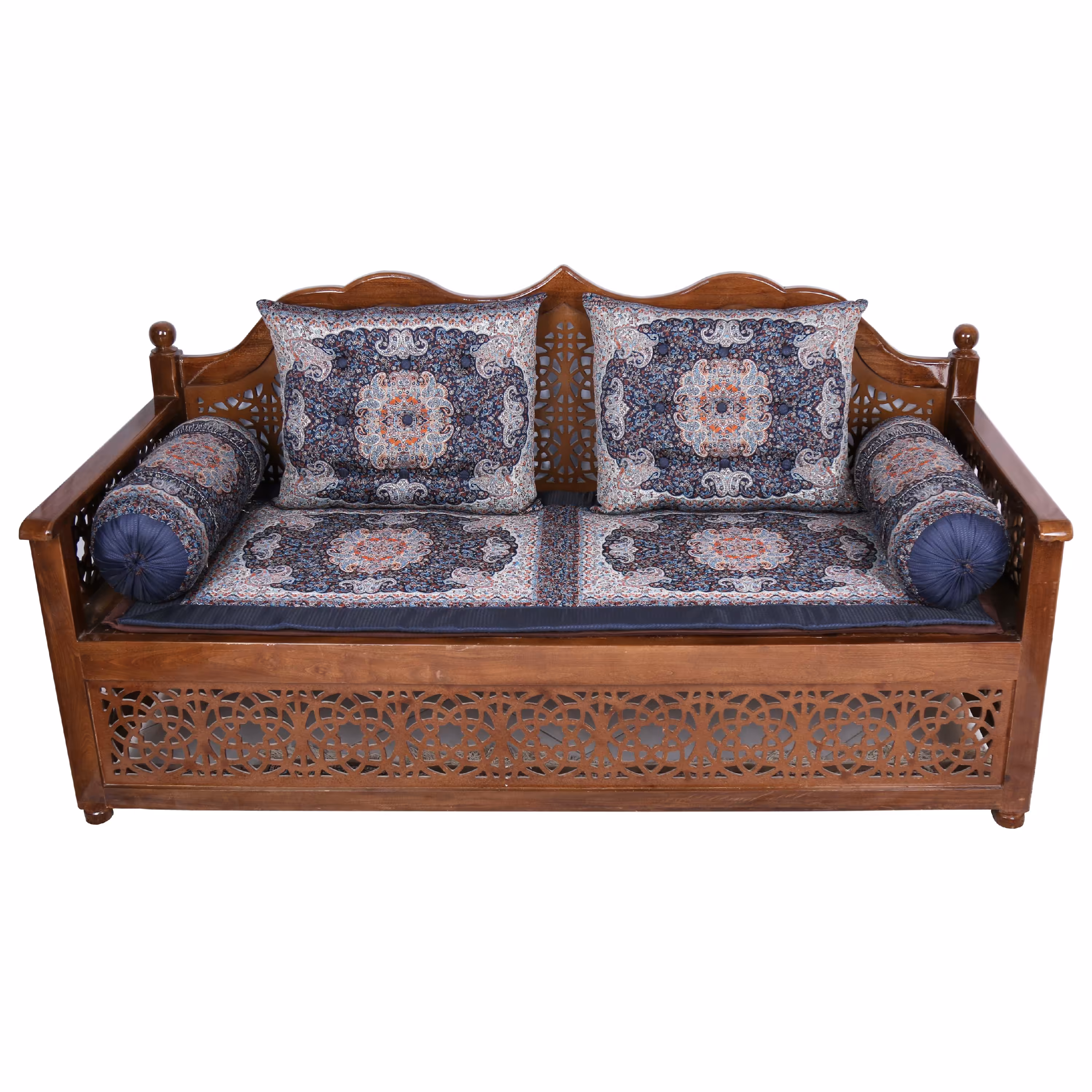 شاهنشین ترمه زرکدار 5 تکه سرمه ای