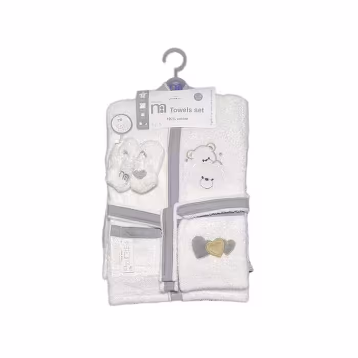 ‎ست حوله نوزادی مادرکر لوکس طرح خرس و قلب طلایی