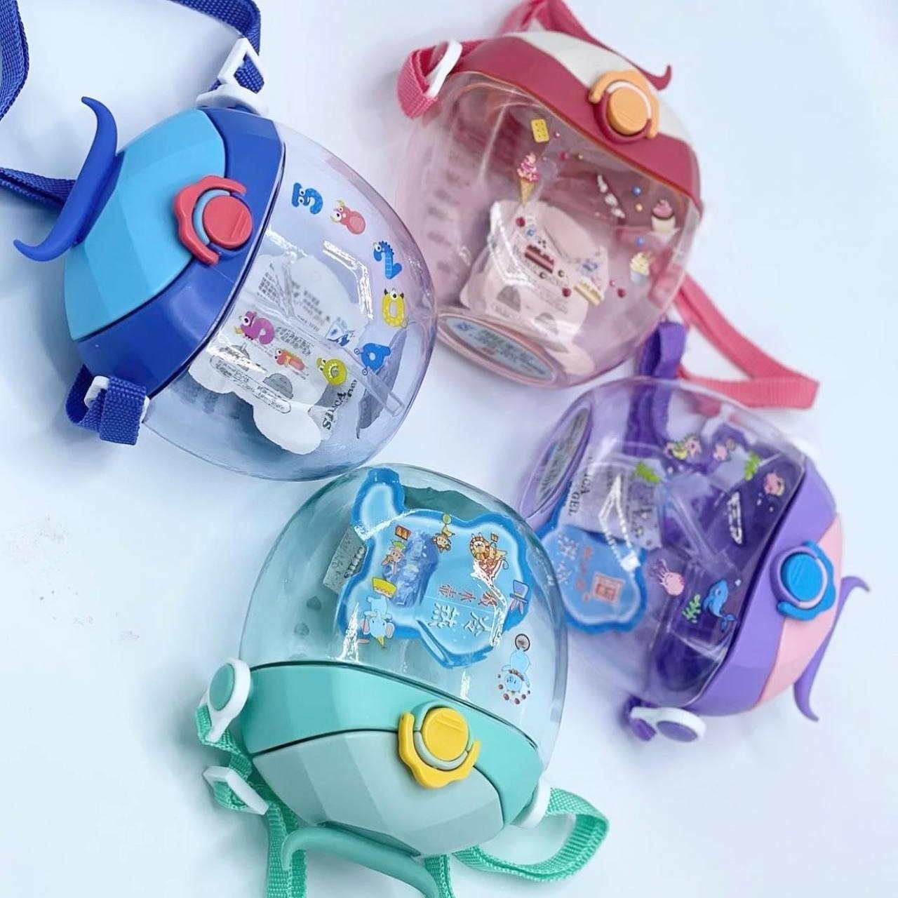 قمقمه کودک گرد شاخ دار بند دار نی دار 