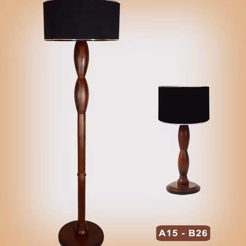 ست آباژور ایستاده کنارسالنی و رومیزی چوب گردو مدل A15-B26