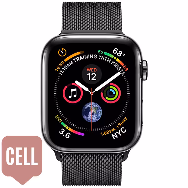 سری 4 استیل زنانه 40 میلیمتری Space Black Stainless Steel Case Space Black Milanese Loop - Hiapple.ir