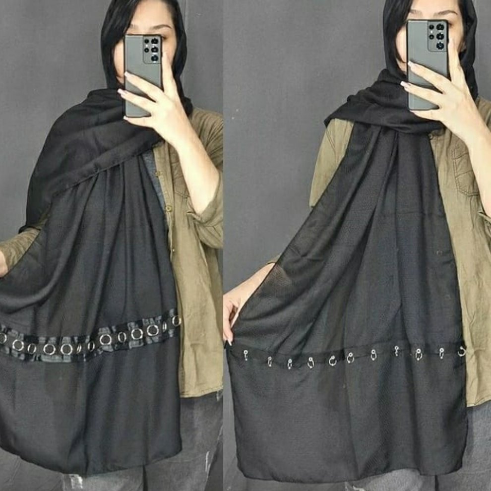 شال نخی هندی حاشیه دارمشکی