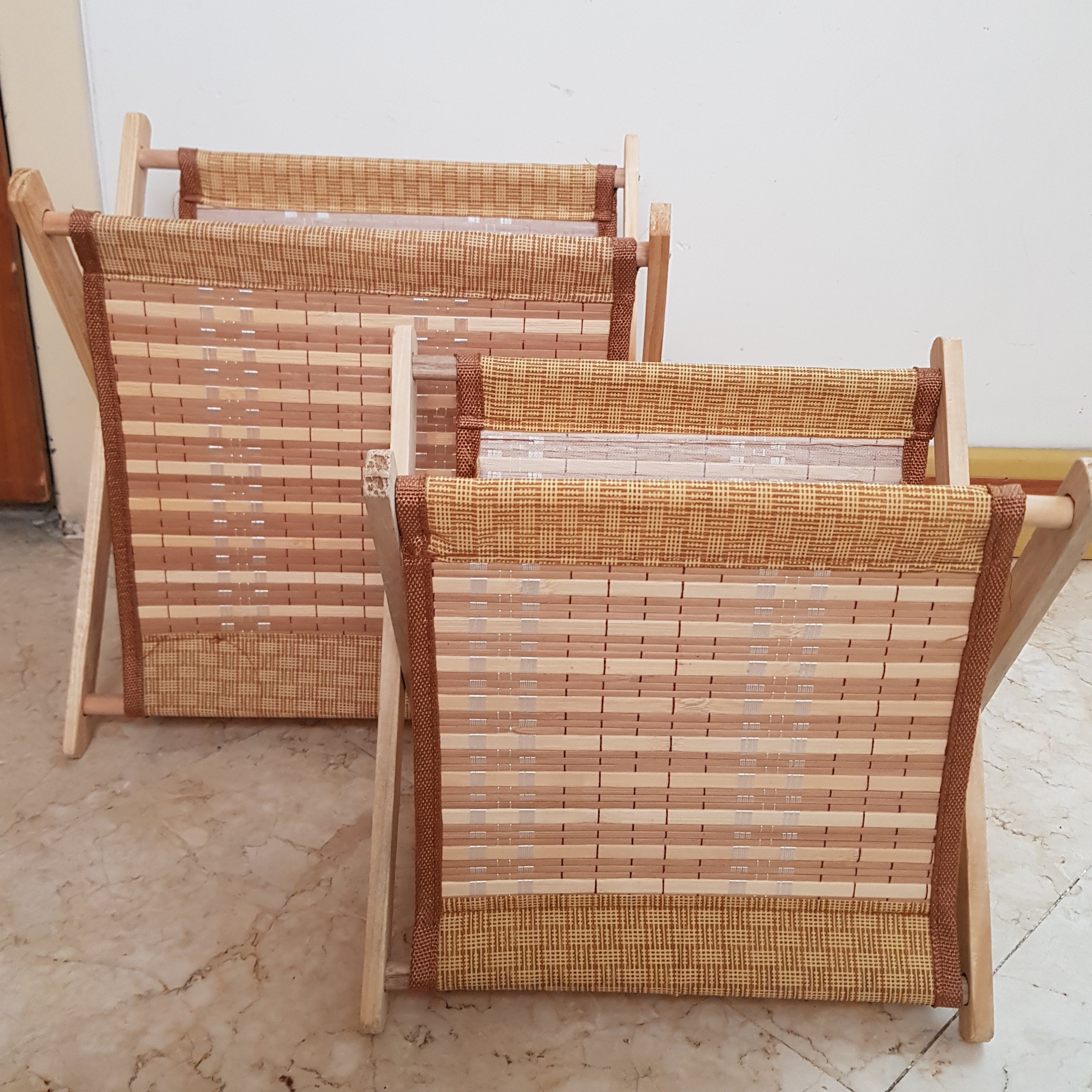سبد نظم دهنده - سبد لباس - سبد اسباب بازی - تاشو حصیری - دو سایز