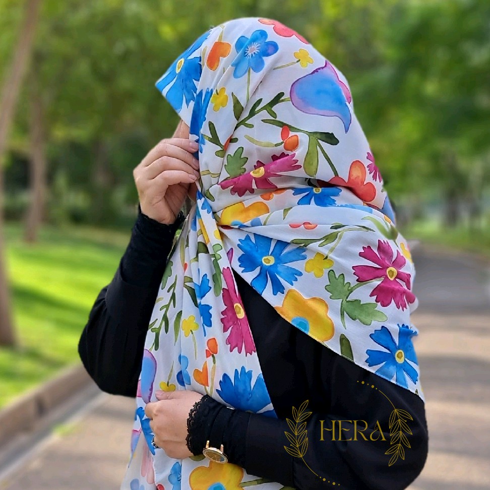 روسری نخی گلگلی تابستونی و شاد، لطیف و خنک، شیک و خوشرنگ