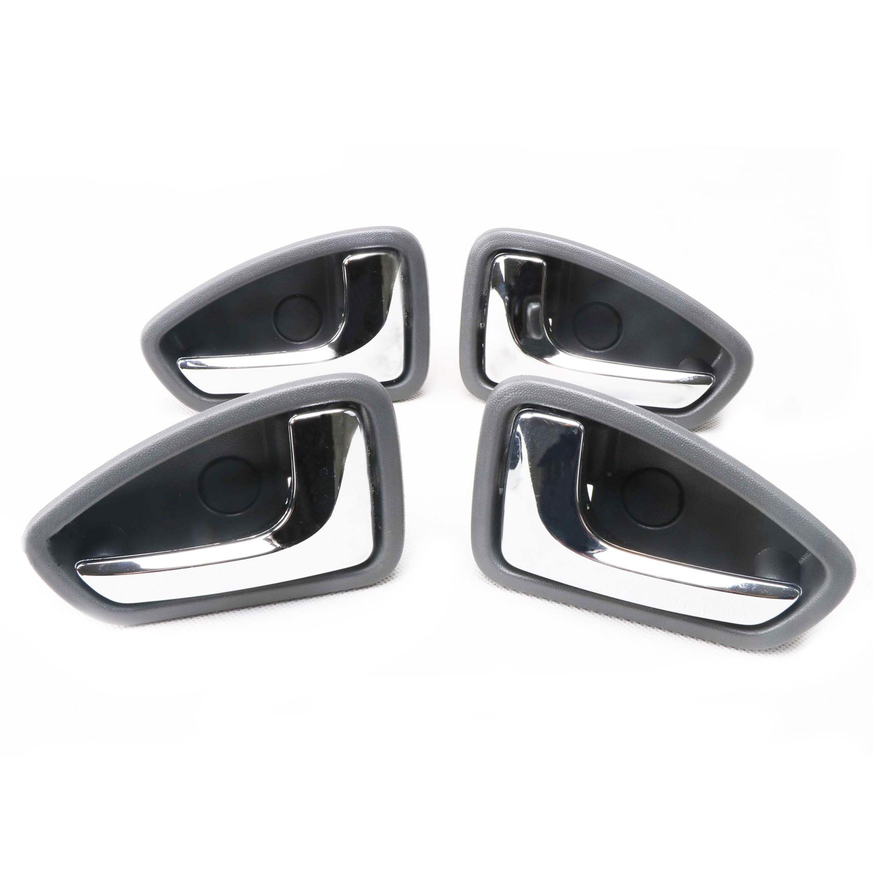 دستگیره درب باز کن داخلی پراید 131 آبکاری طوسی  مجموعه 4 تایی 2 تاچپ2 تا راست 