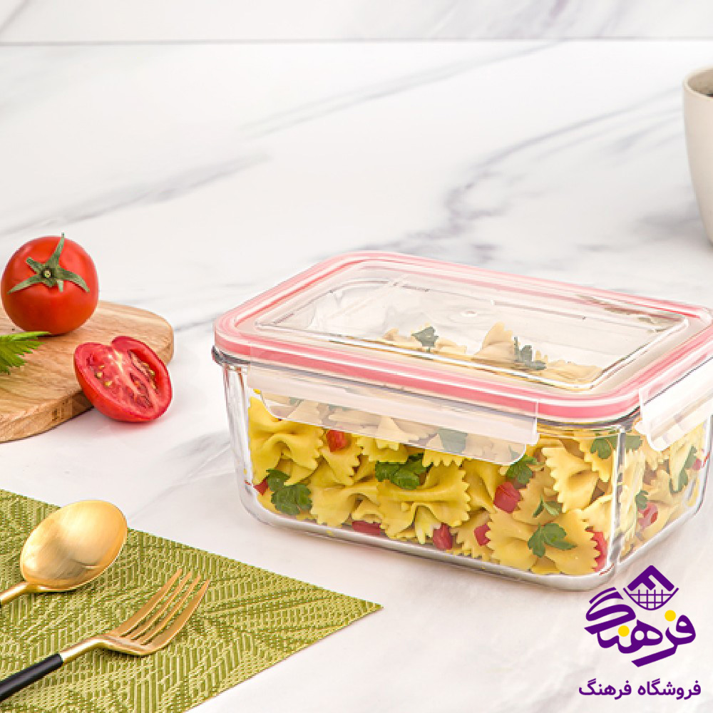 ظرف شيشه اي ليمون 1/5مستطيل