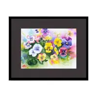 تابلو نقاشی آبرنگ نقش رنگ مدل بنفشه S135 اندازه 30x40x2  نقش رنگ 