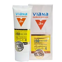 قیمت + خریدکرم ضد آفتاب پوست چرب بی رنگ ویانا SPF50 حجم 50 میل
