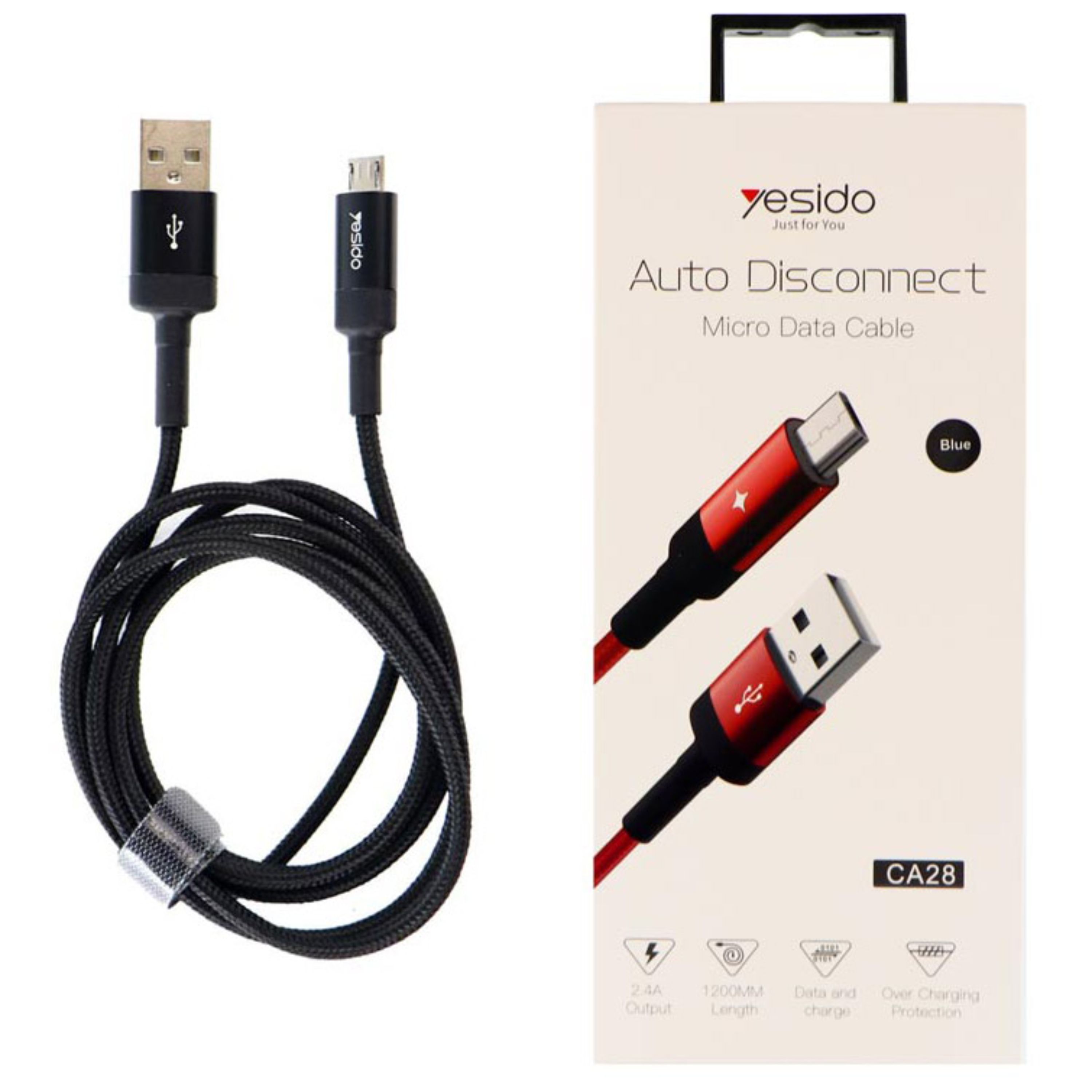 کابل شارژ کابل دیتا میکرو یسیدو قابلیت قطع خودکار 2.4 آمپر