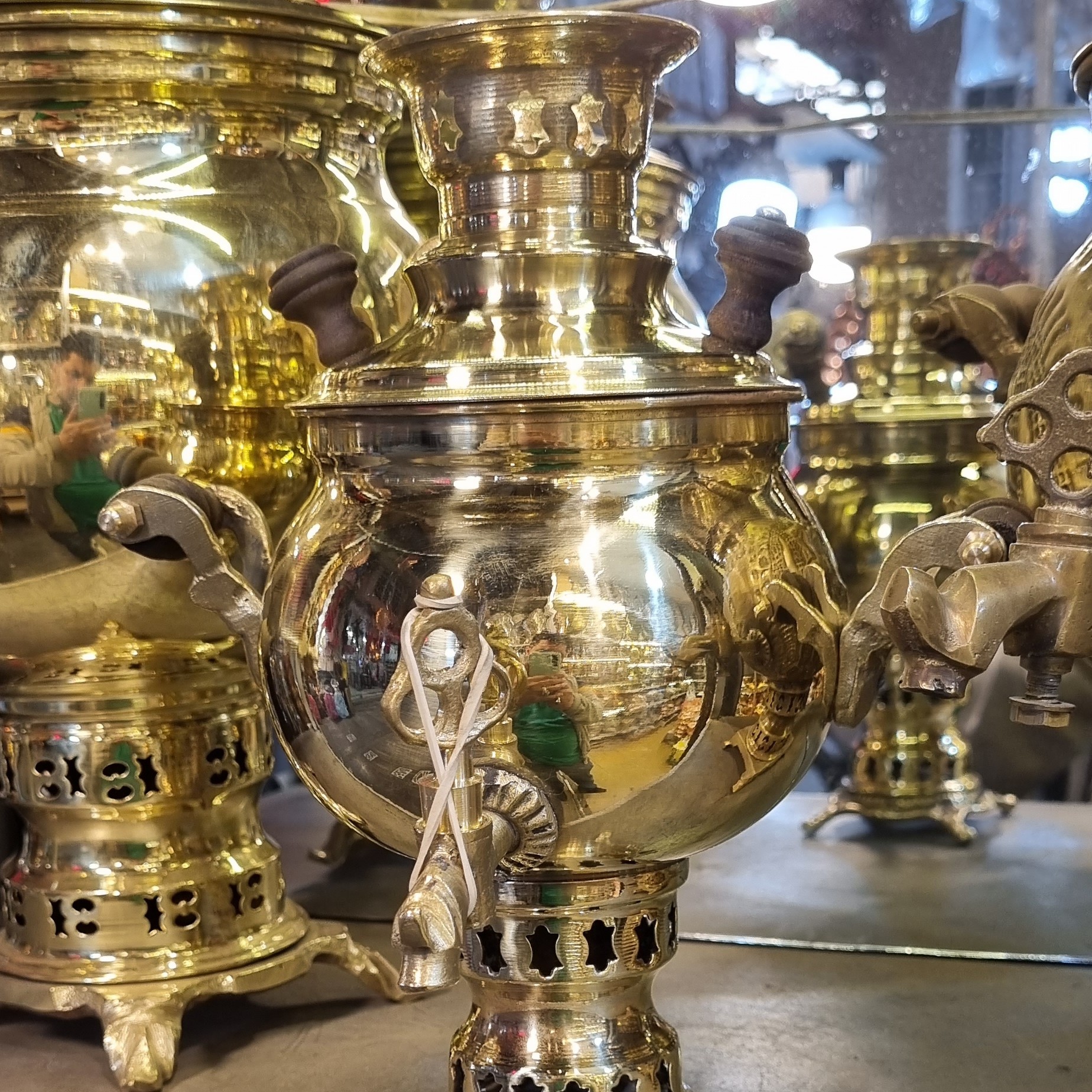 سماور برنجی یک لیتری