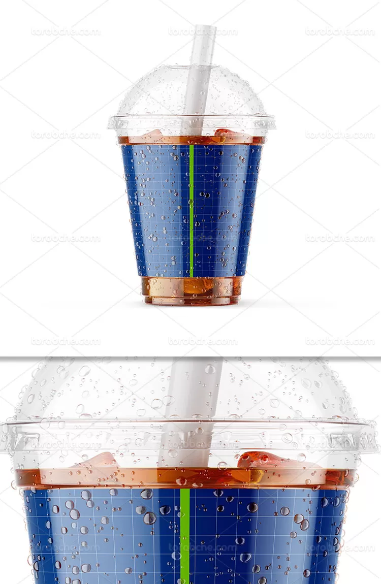موکاپ لیوان نوشابه و یخ | گرافیک با طعم تربچه