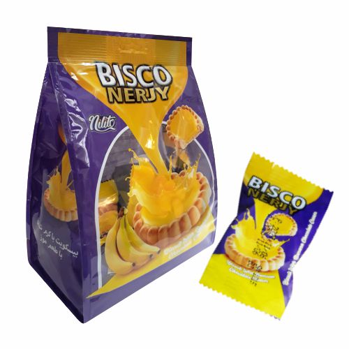 بیسکویت با کرم شکلاتی طعم موز بیسکونرژی نیلیتو بسته 240 گرمی