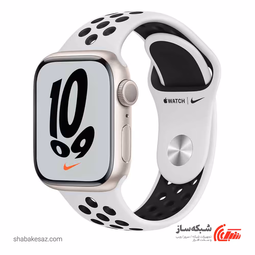 قیمت و خرید اپل واچ سری 7 نایکی استارلایت با بند اسپرت سیلیکونی - شبکه ساز