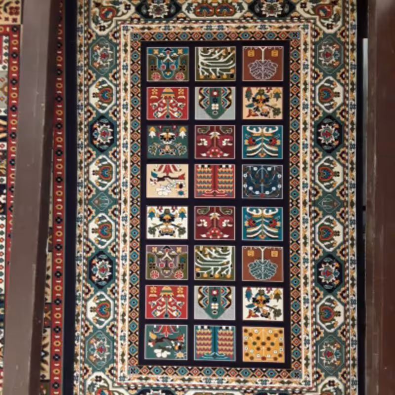 گلیم  سایز  3در 1   نقشه  خشتی  تراکم 750  سلطنتی 