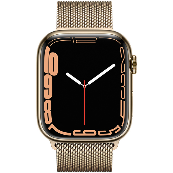 اپل واچ سری 7 سلولار بدنه استیل Gold با بند Gold Milanese Loop مردانه 45 میلیمتری - Hiapple.ir