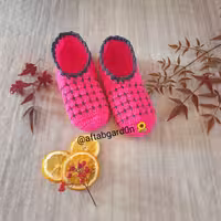 کفپوش  بافتنی صورتی طوسی گالری آفتابگردون