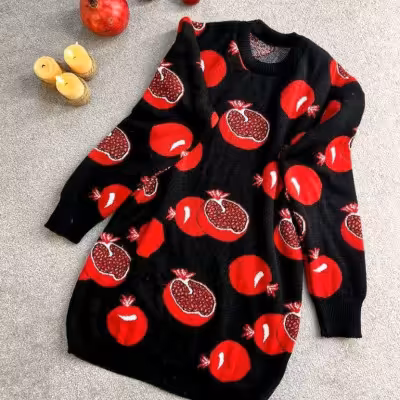 تونیک بافت طرح انار یلدایی 3695