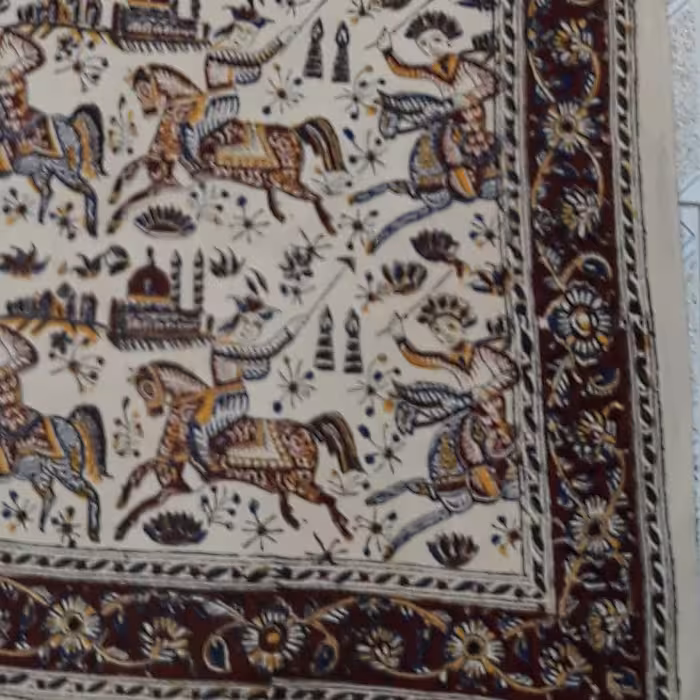 رومیزی و سفره قلمکار اصلی اصفهان درجه 1 صد درصد پنبه  رنگ ثابت قابل شستشو 