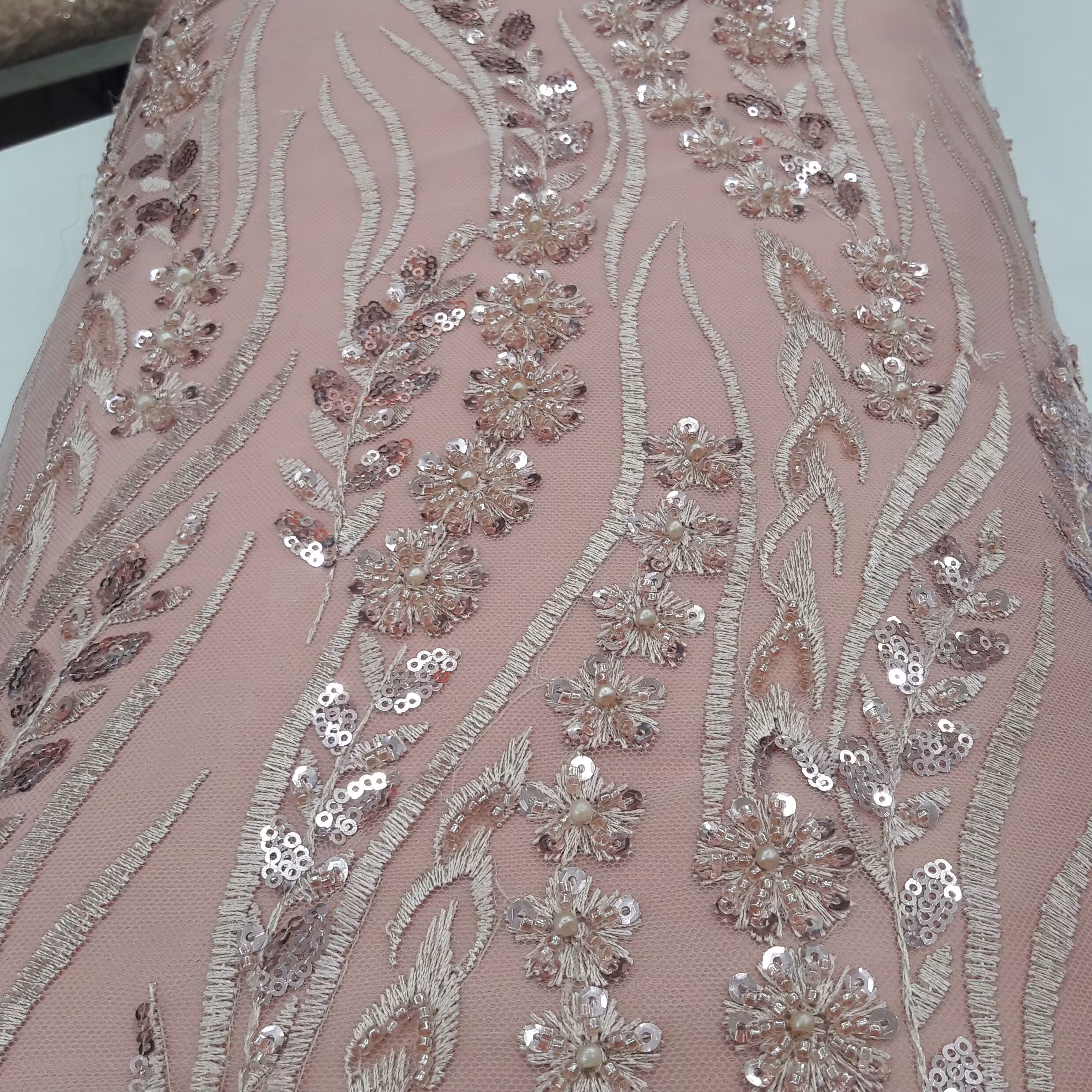 پارچه مجلسی ملیله دوزی وپولک