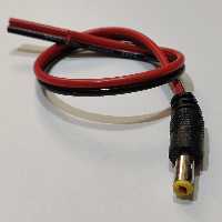 سوکت آداپتور نری سیم دار - 20 سانتیمتری - سیم قرمز و مشکی - فیش آداپتوری