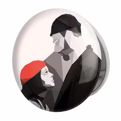 آینه جیبی خندالو طرح لئون و ماتیلدا مدل تاشو کد 3155