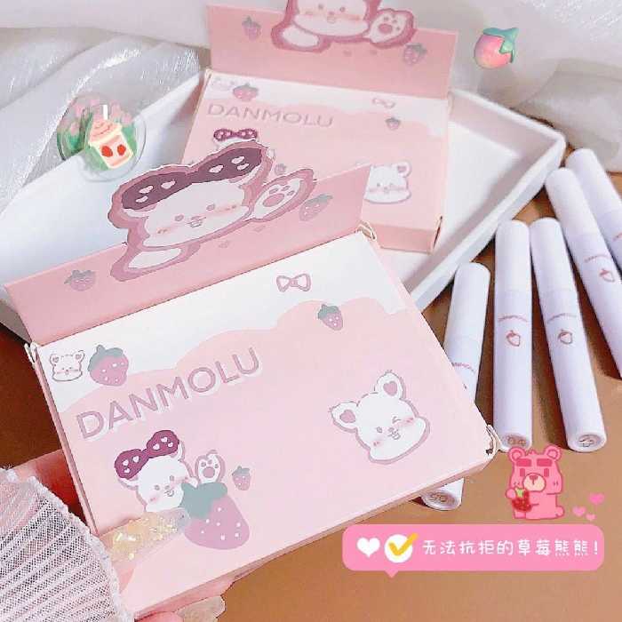 تینت رژ لب 5 عددی خرسی جعبه صورتی