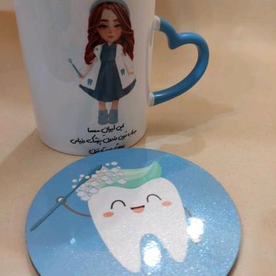 ماگ و زیرلیوانی ست دندان