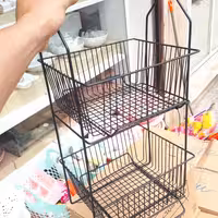 سبد سیب زمینی 2 طبقه 
جنس فلز ضخیم 
رنگ کوره ای