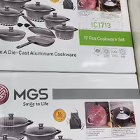 سرویس قابلمه چدن ام جی اس 17پارچه ام جی اس کف رینگی در 4رنگ متنوع