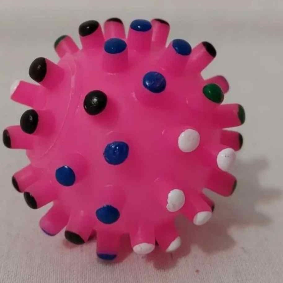 اسباب بازی  توپ سوتک دار خار دار لاتکسی latex جغجغه  فشاری صدا دار مناسب کودک 