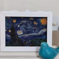 تابلوی ملیله کاغذی شب پر ستاره اثر  ونگوگ           