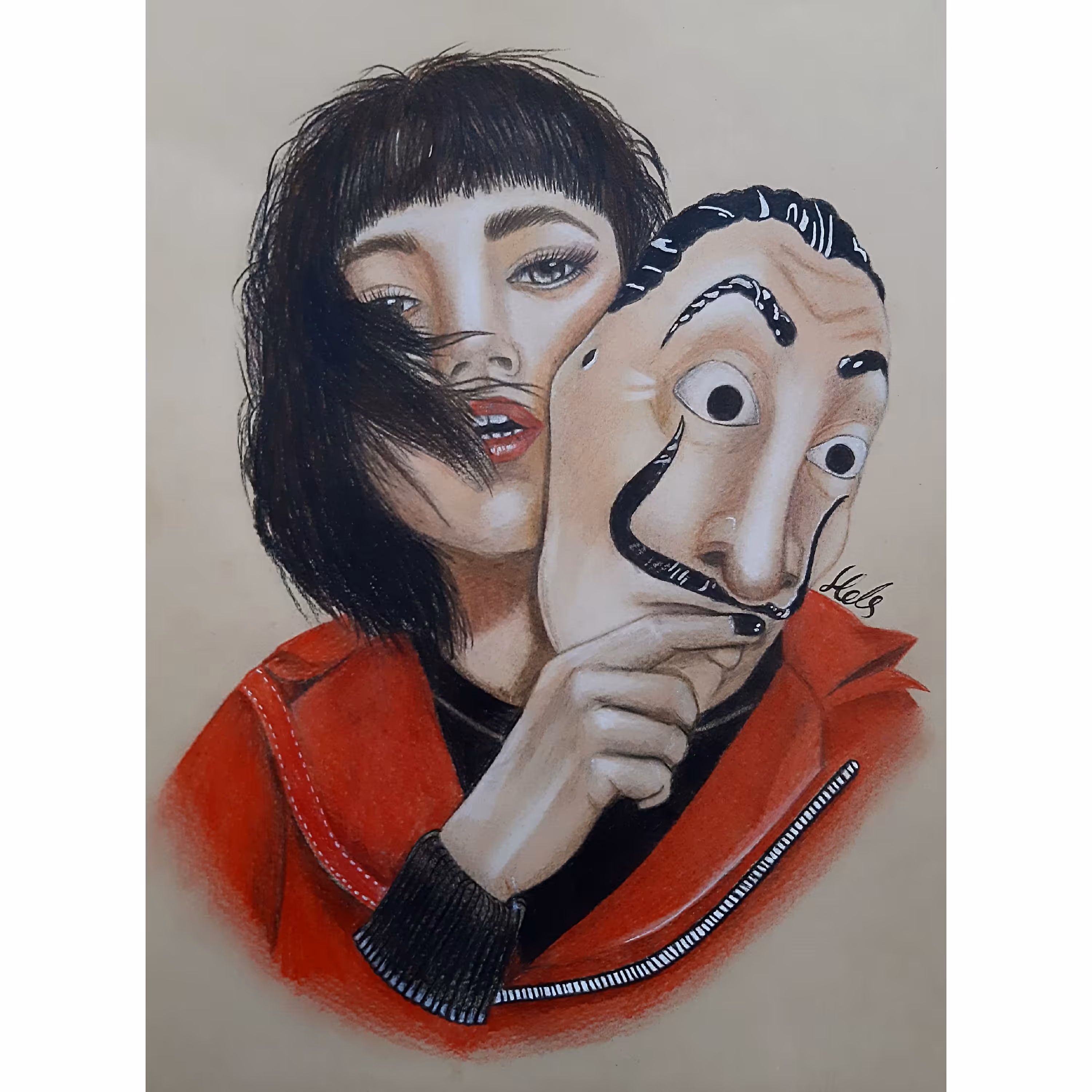 نقاشی توکیو سایز a4(در سریال خانه کاغذی)