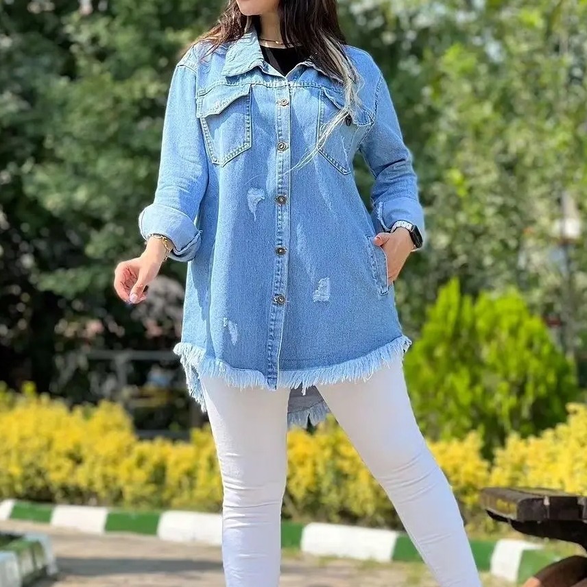 مانتو جین در دو رنگ و دو سایز  بسیار با کیفیت و ارسال سریع 