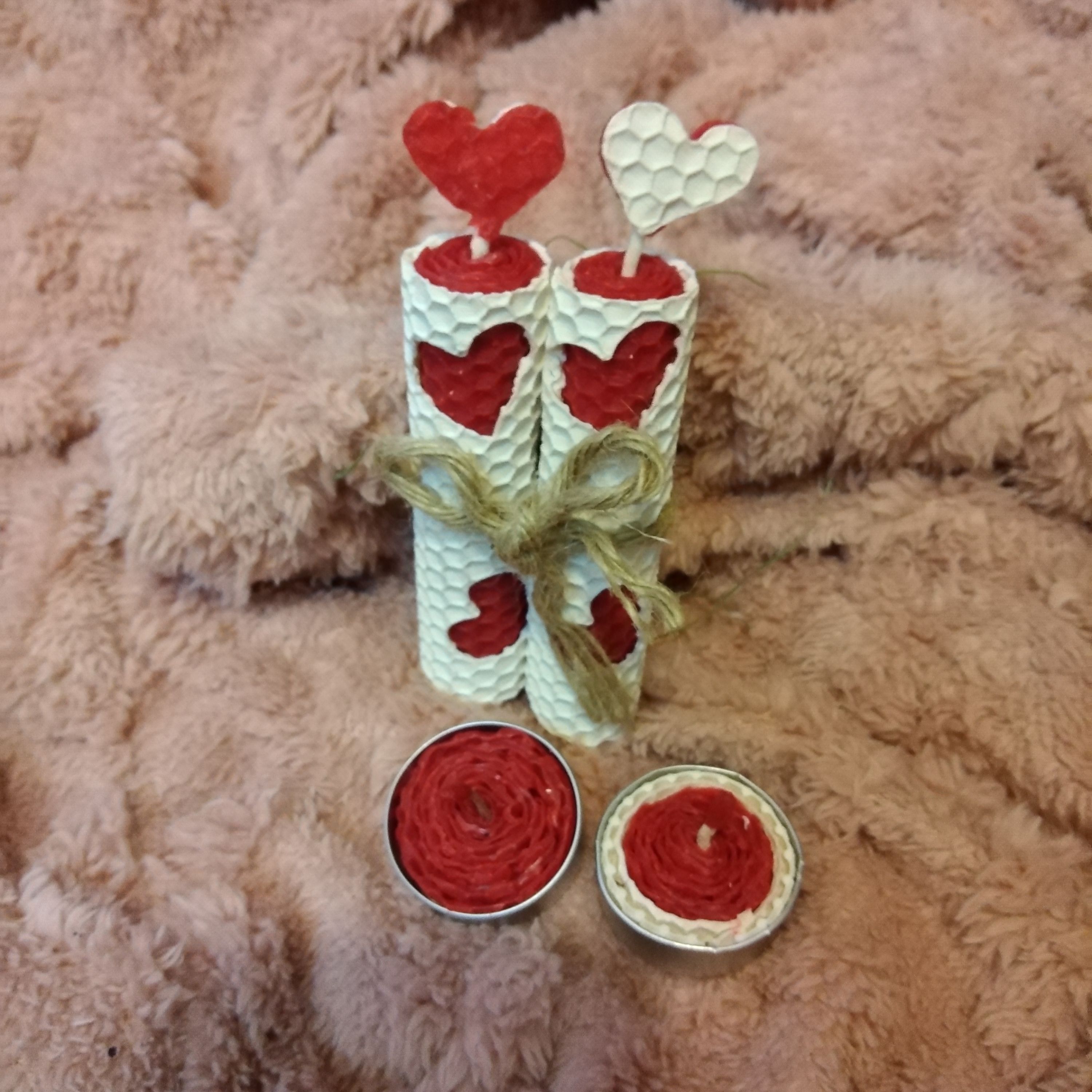 ست 4تایی شمع موم عسل ولنتاین  