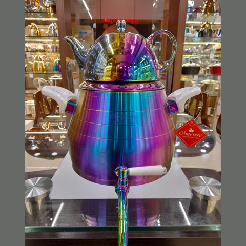 کتری قوری استیل 7 رنگ اوبرون