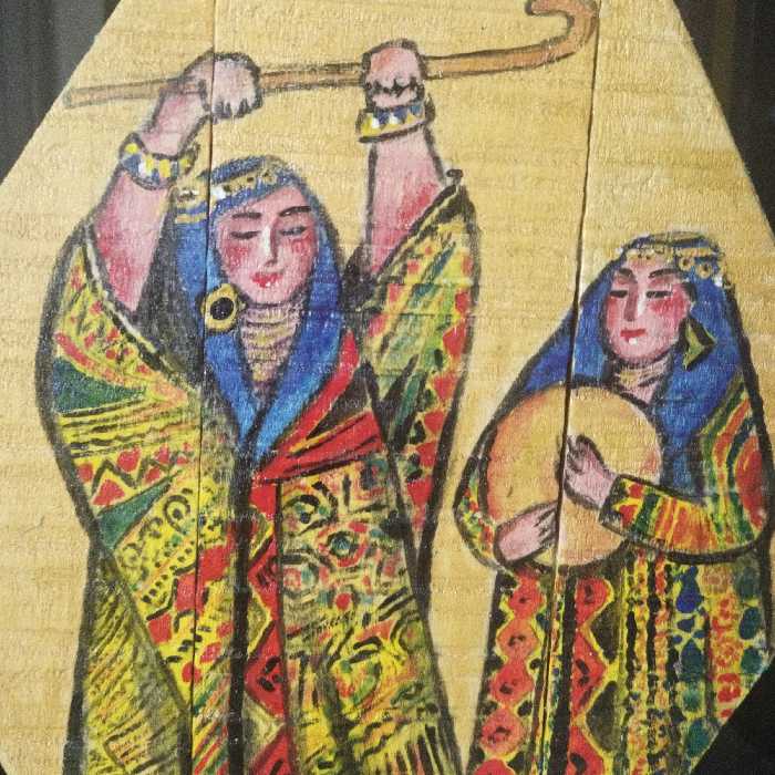 نقاشی روی چوب دو تکه تخت