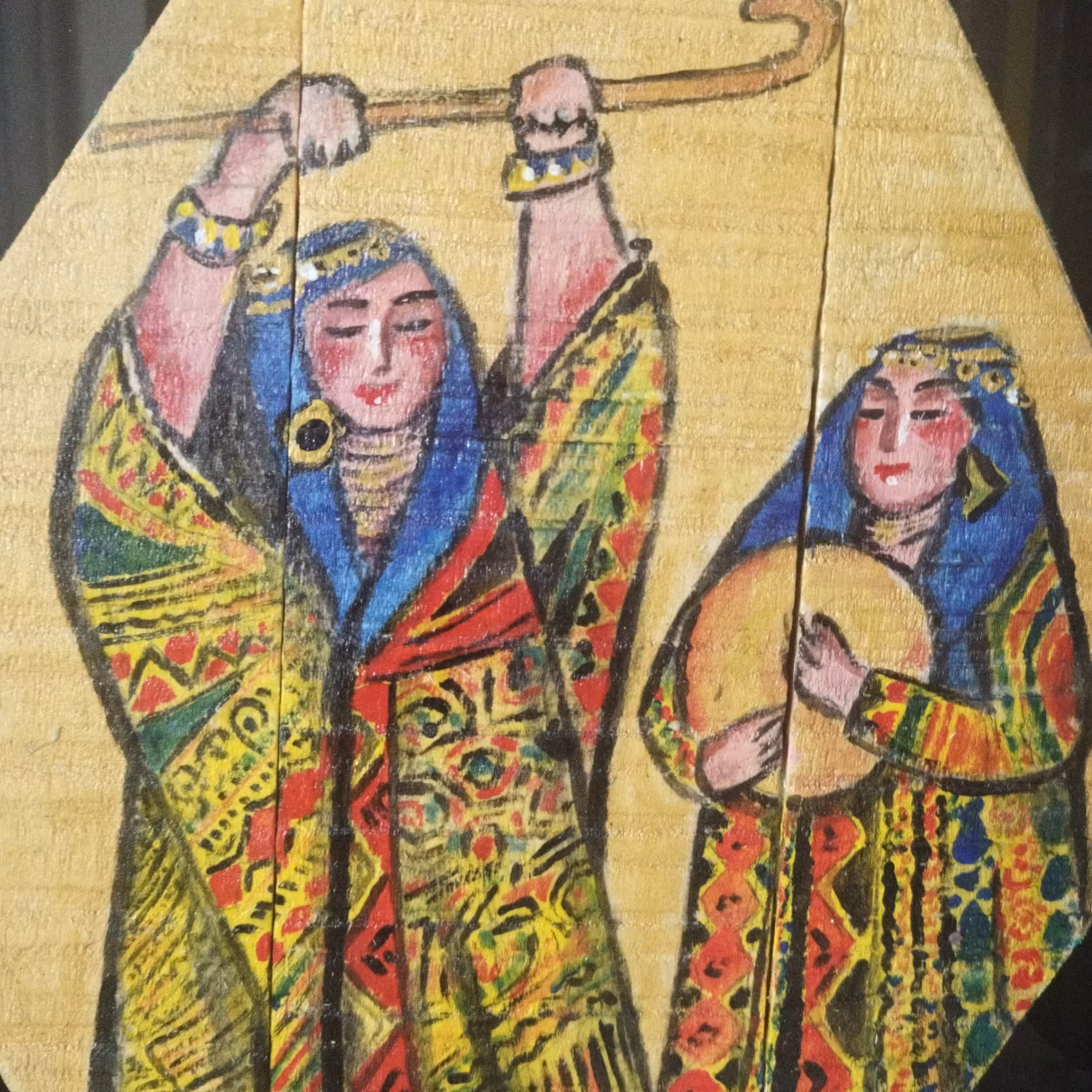 نقاشی روی چوب دو تکه تخت