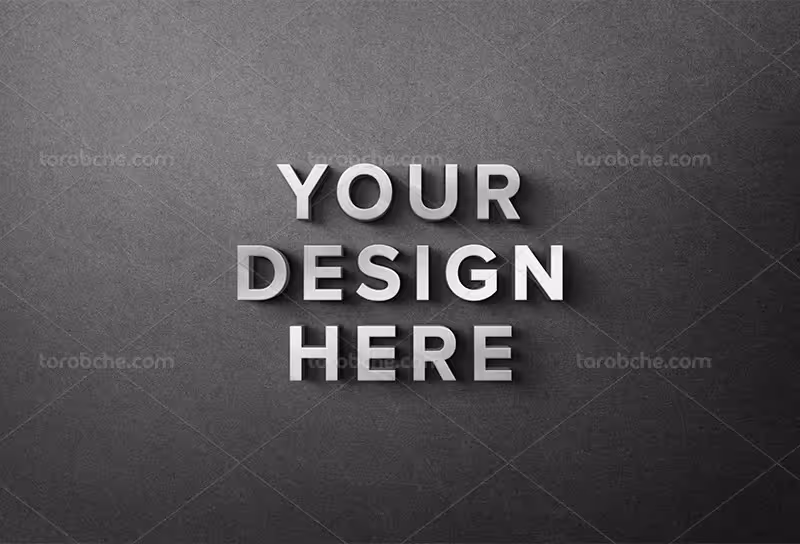 موکاپ PSD افکت متن نقره ای | گرافیک با طعم تربچه