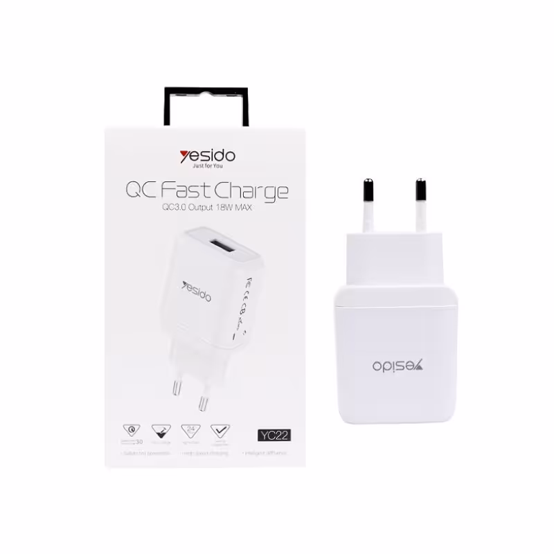شارژر یسیدو مدل YC22  فست شارژ سفید