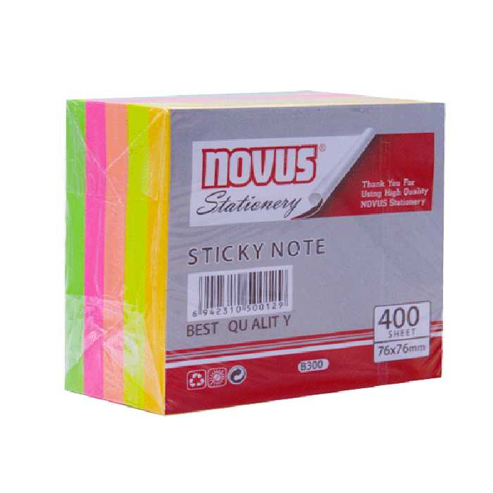 پوستیت ساده رنگی 400برگ 75*75خارجی NOVUS