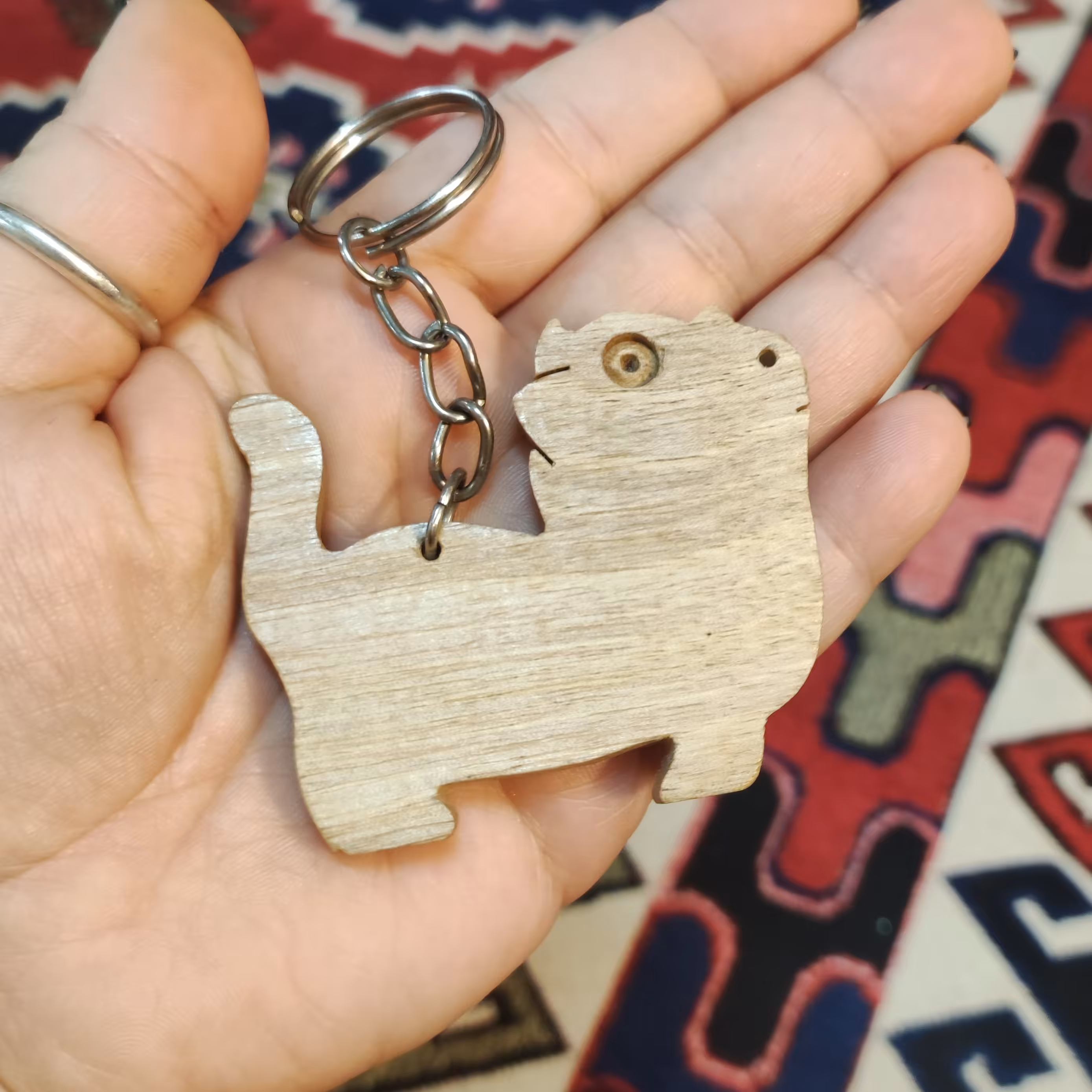 جاکلیدی  جاسوئیچی چوبی،طرح گربه،  دست ساز، در طرح های متنوع