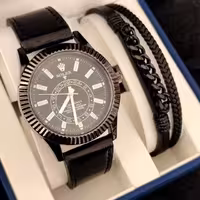 ست ساعت و دستبند شیک مردانه جدید