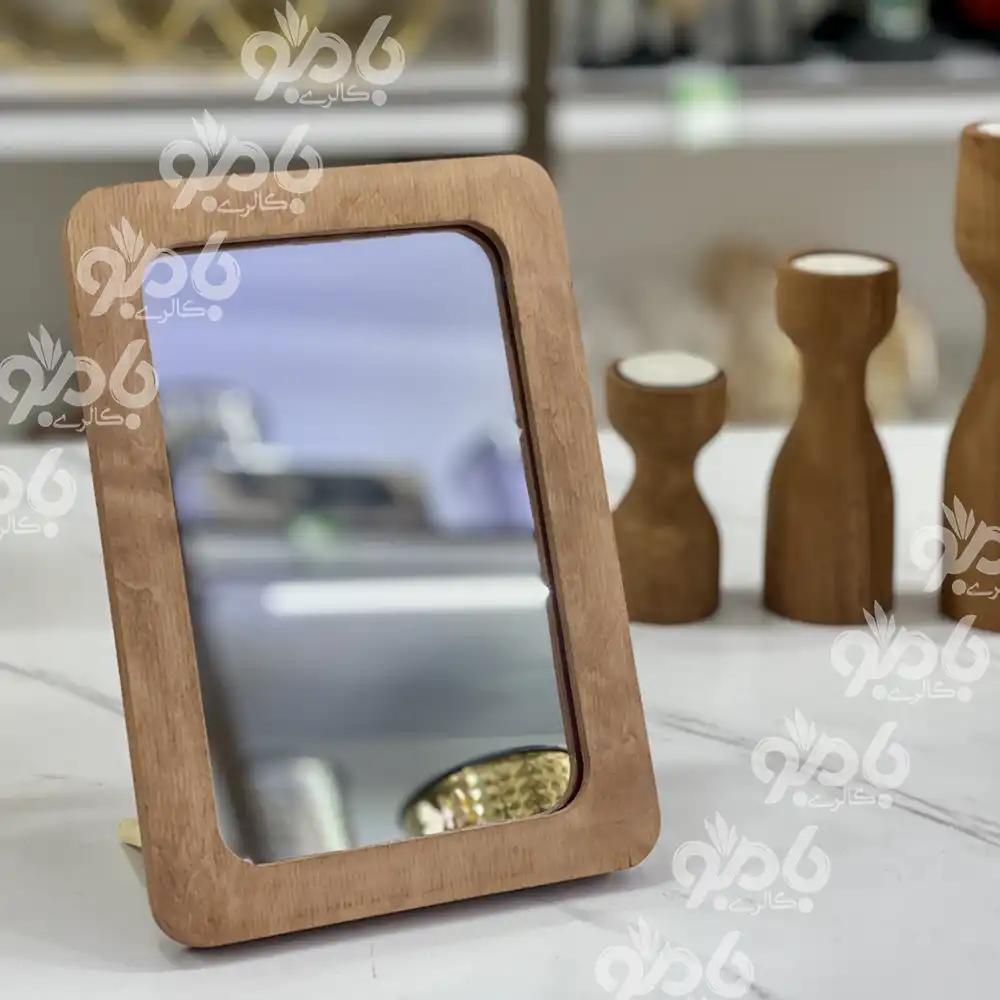 آینه رومیزی چوبی پلای مستطیل