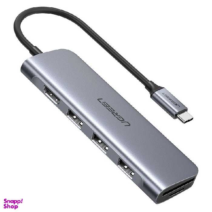 هاب تبدیل 3 پورت Type C به USB 3.0 با یک پورت HDMI و درگاه کارت حافظه یوگرین مدل CM195