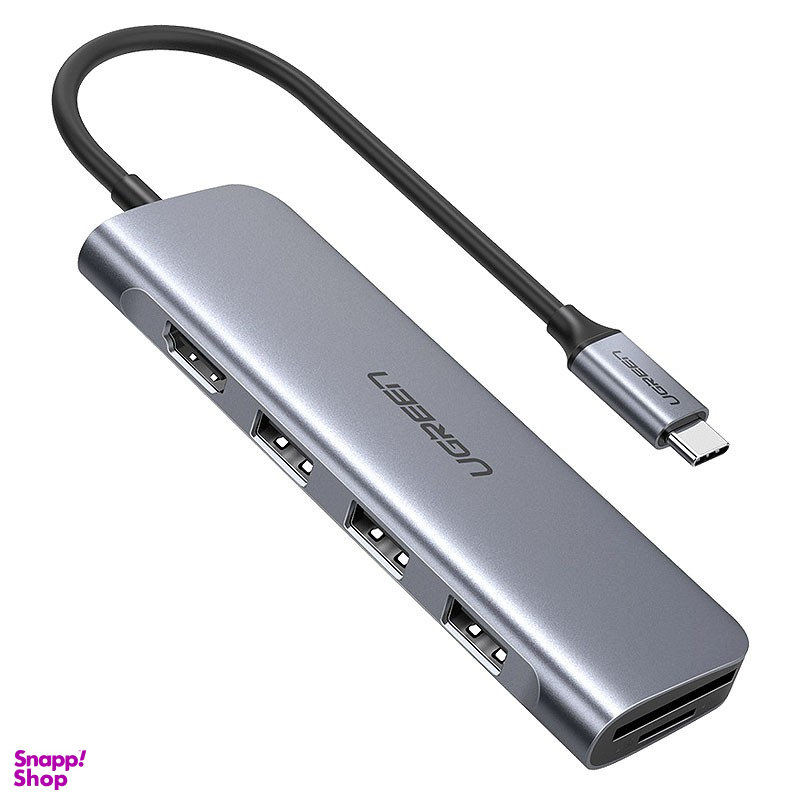 هاب تبدیل 3 پورت Type C به USB 3.0 با یک پورت HDMI و درگاه کارت حافظه یوگرین مدل CM195