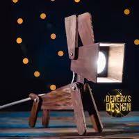 چراغ مطالعه و چراغ خواب چوبی طرح هاپو به همراه لامپ برقی و کلید