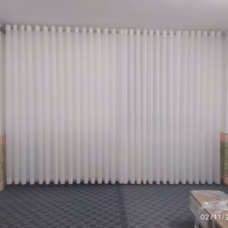 پرده حریر ساده پانچ آماده متراژ 7.5 متر در ارتفاع دلخواه شما